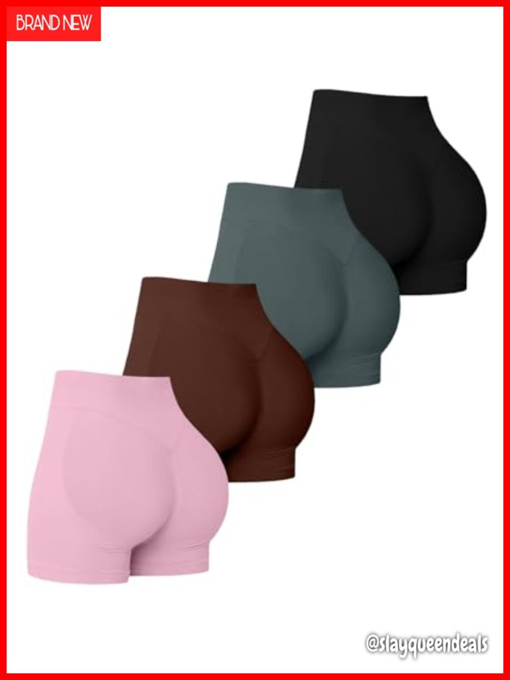 4 Pack Seamless Scrunch Butt Lifting High Waisted Tummy Control Compression